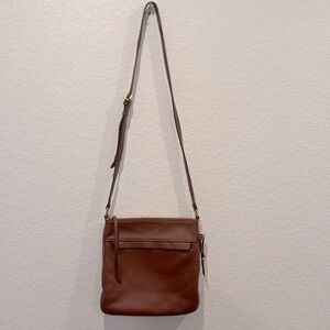 Vera Bradley Riley Brown Leather Crossbody Bag